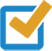 Blue and yellow checkmark icon on Dixon Painting's website