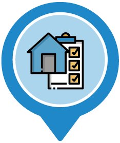 Dixon Painting's home and clipboard icon for their exterior home painting services